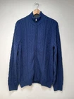 Mens Blue Zip Through Knit Cashmere Blend Cable Knit Jacket Long Sleeved M&S LGE