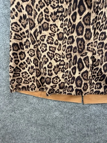 Chico's Leopard Print Fleece Zip Front Lined Vest Womens Size 2 Brown Black image 9