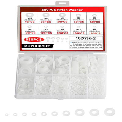 #ad 680 Pcs White Nylon Washers for Bolts Plastic Flat Washers for Screws White 8 $17.99