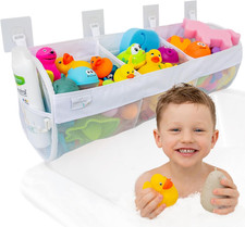 Large Bath Toy Organizer   3 Compartment Bath Toy Holder for Bathtub  Shower  