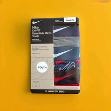 Nike Boys Dri-FIT Micro Boxer Briefs Youth S 3-Pack Navy/Red/Gray