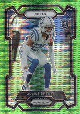 Julius Brents Colts 2023 Neon Green Pulsar Rookie Card #346 Bx14a. rookie card picture