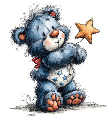 KLEINER BÄR BLAU (9) KREUZSTICHMUSTER