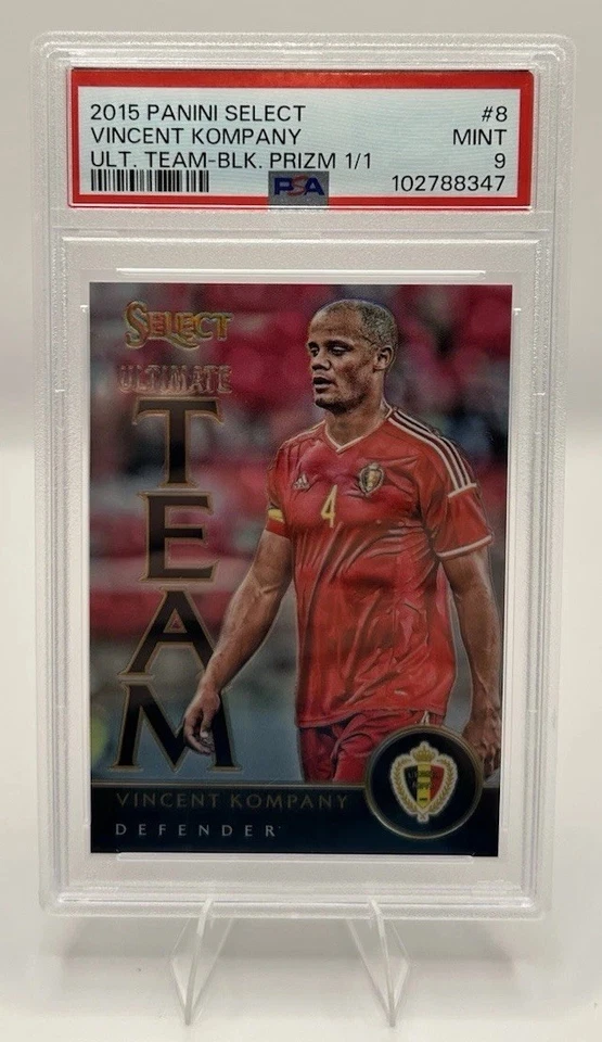 2015 Panini Select Vincent Kompany 黑色 Prizm 1/1 比利时曼城 — 第 2/4 张图片