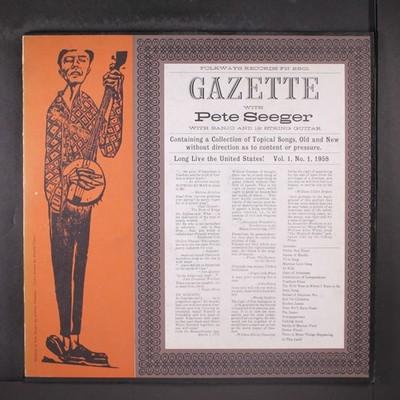 PETE SEEGER: gazette FOLKWAYS 12'' LP 33 RPM