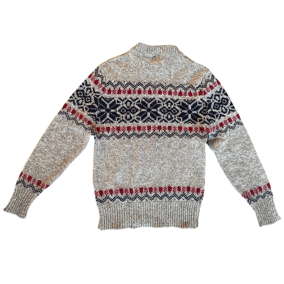 Suéter pesado vintage de lana LL Bean para mujer Fair Isle tejido copo de nieve nórdico  Foto 2 de 4