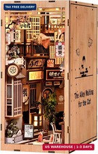 Book Nook Kit, DIY 3D Wooden Puzzles for Adults, Teens and Beginners, Miniature
