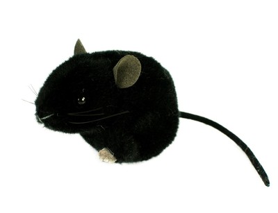 KÖSEN Stofftier Maus schwarz 10 cm