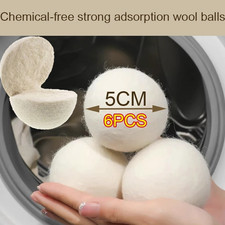 6pcs 5cm Wool Dryer Ball Reusable Laundry Sof...