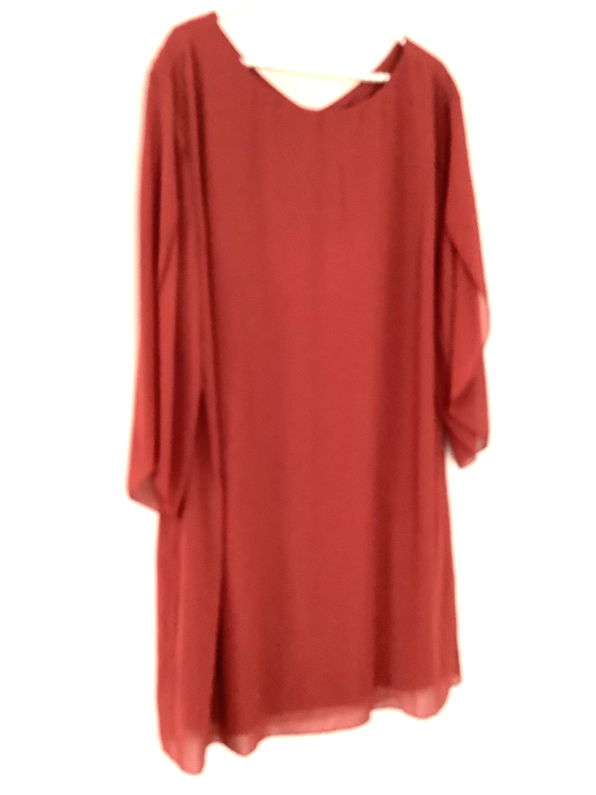 Grace Karin Chiffon Cocktail Dress Wine Colored 3/4 Slit Sleeve Size  3XL New