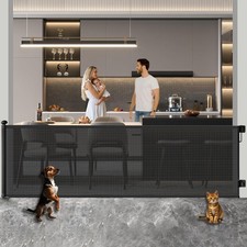 Huafly 98 Inch Retractable Baby Gates Extra Wide, no Drilling Baby Gates for Lar