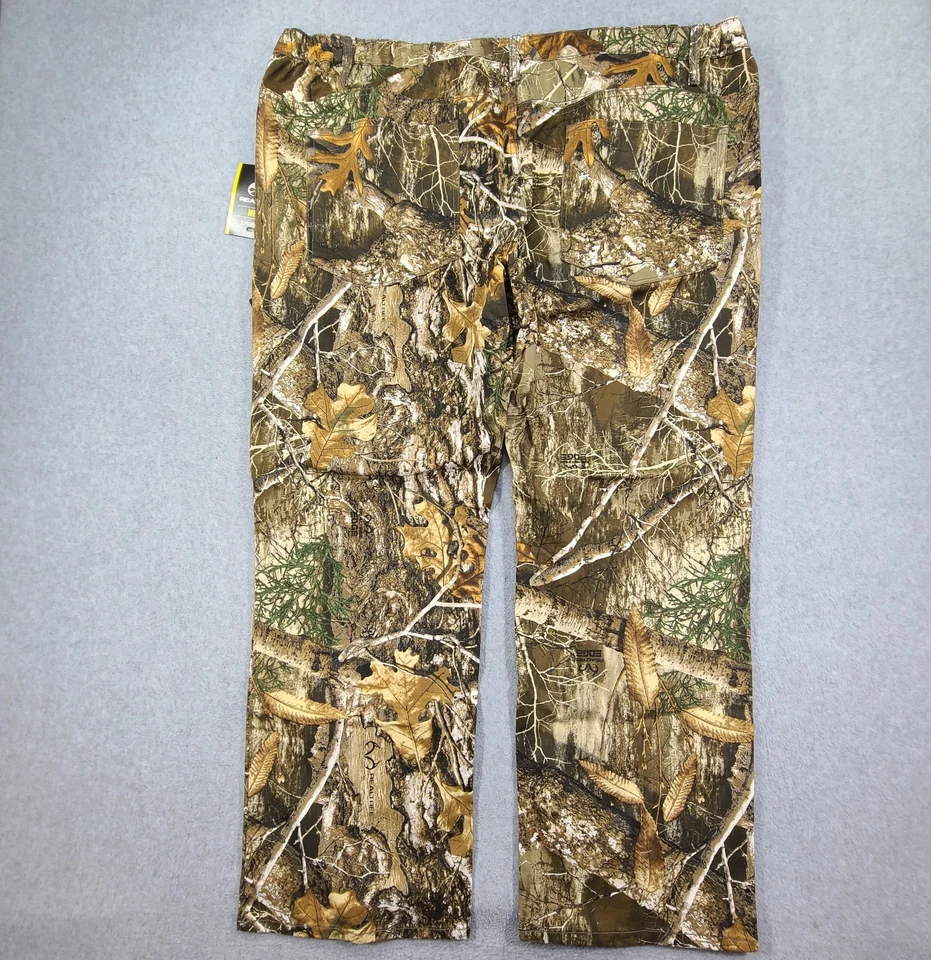 Realtree Edge Hunting Pant Men 2XL 44 46 Brown Fall Leaves Camo 5 Pocket Stretch - Image 2 of 4
