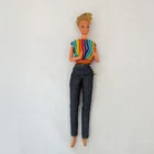Vintage Mattel Barbie Doll 1966 TNT Body Superstar Face Blonde Rainbow Top Jeans