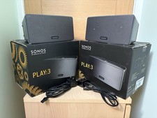 Pair of Sonos Play:3 (Gen 1)  Smart Speakers Excellent Stereo Pair - Black