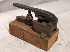 Unbranded Manual Toggle Arbor/Staking Press on a Wooden Base, Vintage Bench Tool