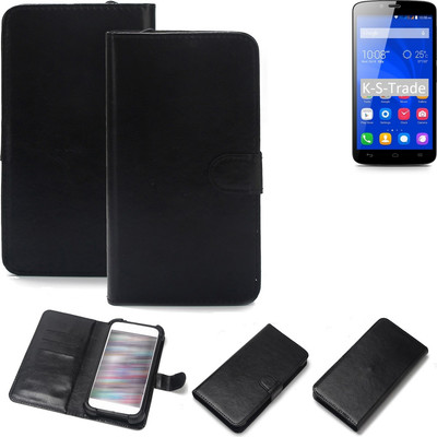 Schutz Hülle für Huawei Honor Holly Wallet Case + Bumper schwarz Flipstyle Tas