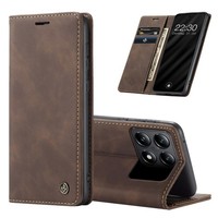 KlapphüLle FüR Xiaomi 14T HandyhüLle Handy Cover Case SchutzhüLle Etui Braun