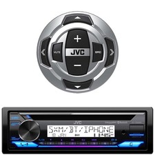 JVC KD-T92MBS Single-DIN Marine AM/FM Radio USB/AUX Bluetooth Receiver W/Remote
