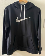 Nike Dri-FIT Unisex Black Pullover Hoodie M Regular Fleece Pockets Drawstring