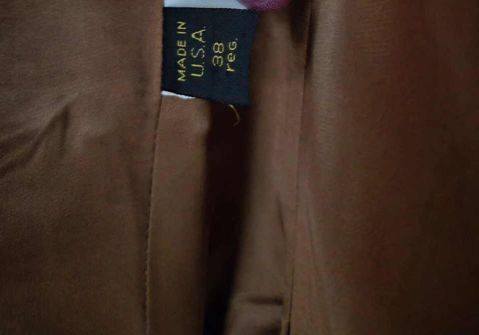 Abrigo Blazer Vintage Años 70 Londres Niebla Para Hombre Talla 38R Cuero Caramelo Marrón Chaqueta Foto 2 de 4