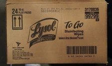 15 ct. LYSOL Disinfecting Wipes - Lemon & Lime Blossom To-Go Flatpack Case Of 24