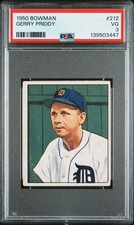 1950 BOWMAN #212 GERRY PRIDDY PSA 3