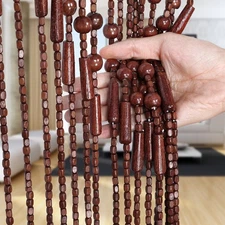 Handmade Beaded Curtain for Doorway Bamboo Wooden Door Beads Curtain Decoration