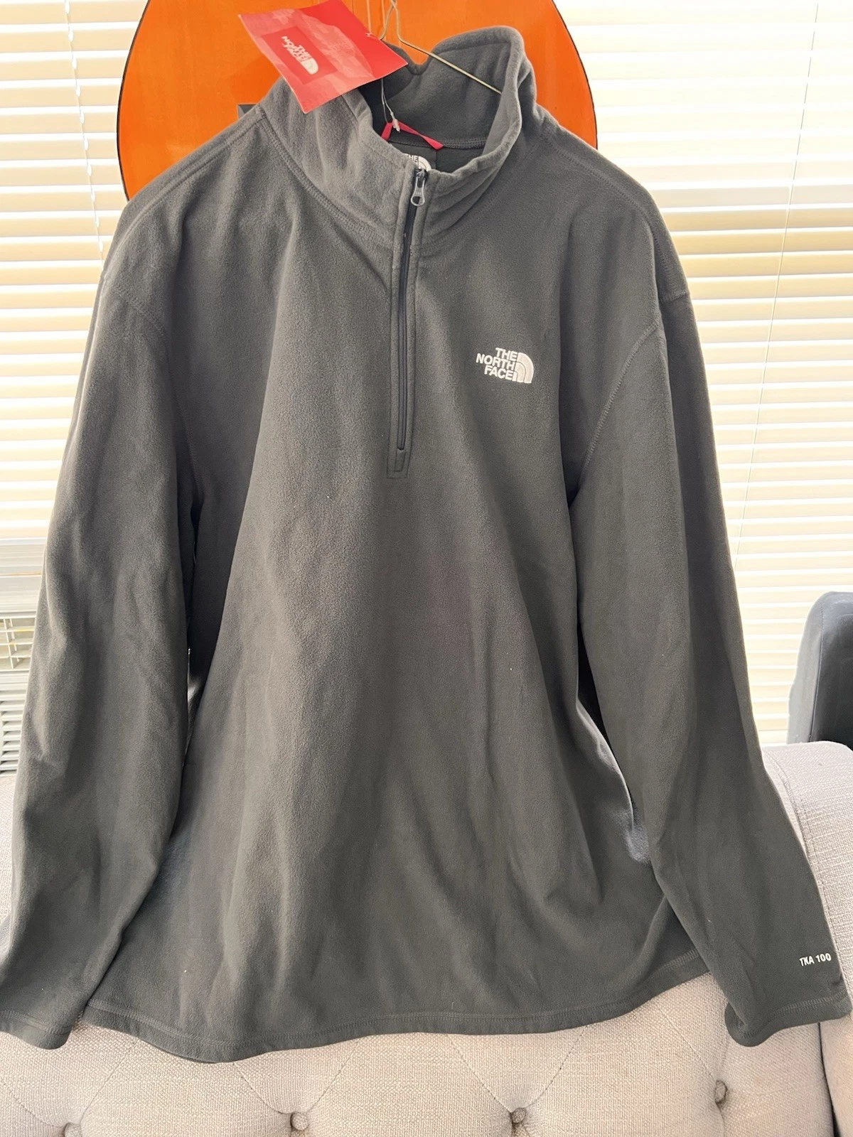 The North Face Jacket TKA 100 1/4 Zip Pullover Fleece Men's XL /Gray