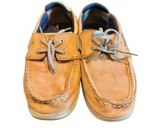 Sperry Top Sider Men's Lanyard Boys Brown Leather Boat Shoes Size 7M YB46122A.
