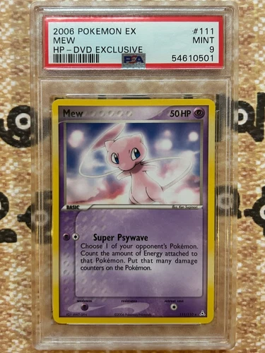MEW EX PSA 9 HOLON PHANTOMS 111/110 NON-HOLO DVD EXCLUSIVE POKEMON 2006