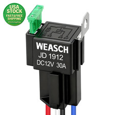 12V 30A Fuse Relay Switch Kit 4 Pin SPST Heavy Duty 14AWG Wire Harness