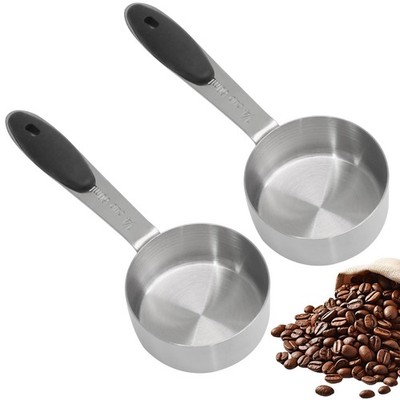 1/4 Cup Measuring Cup, 2 Pcs 60 ML Stainless Steel Coffee Measuring Scoops, M...
