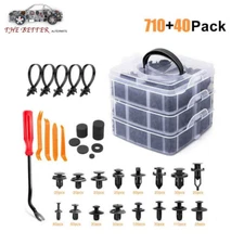 750 Pcs Car Retainer Clips Auto Fasteners Push Trim Clips Pin Rivet Bumper Kit