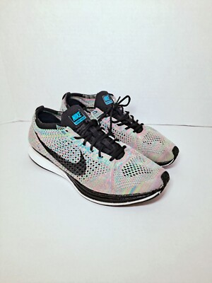 Nike Flyknit Racer Multicolor Running Shoes 526628-304 Mens Size 