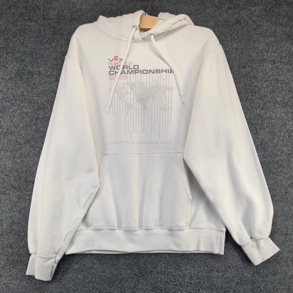 Sudadera con capucha para hombre Clique blanca pequeña VEX Robotics World Championship 2018 Foto 2 de 4