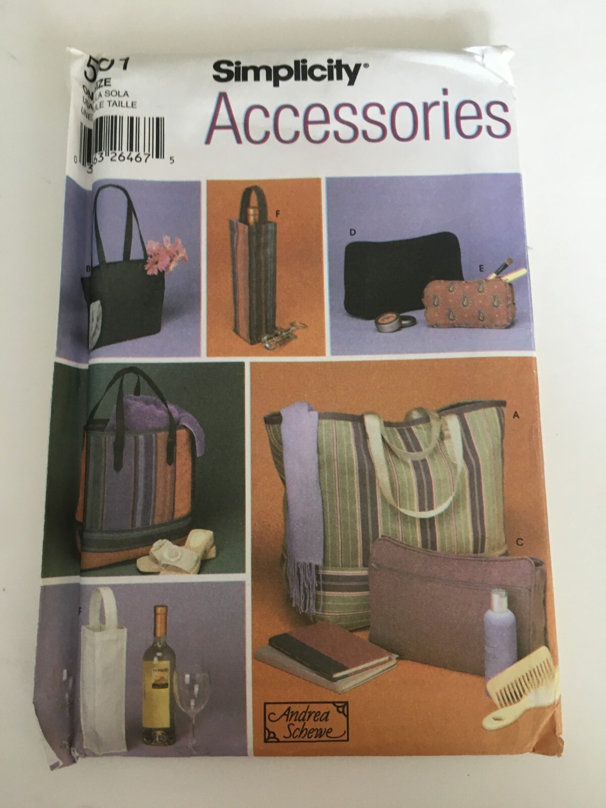 Simplicity Sewing Pattern 5601 Accessories Bags in Six Styles Wine Gift