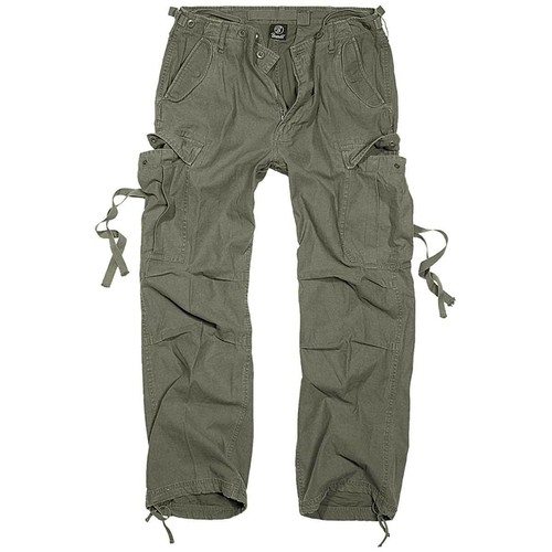 Brandit M-65 Vintage Pantaloni Da Uomo Esercito Combattimento Campeggio  Pantaloni Cargo Verde Oliva | eBay