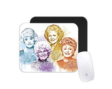 Retro Ladies Colorful Art Mouse Pad  Vintage Painted Desk Mat Gift for TV Fans
