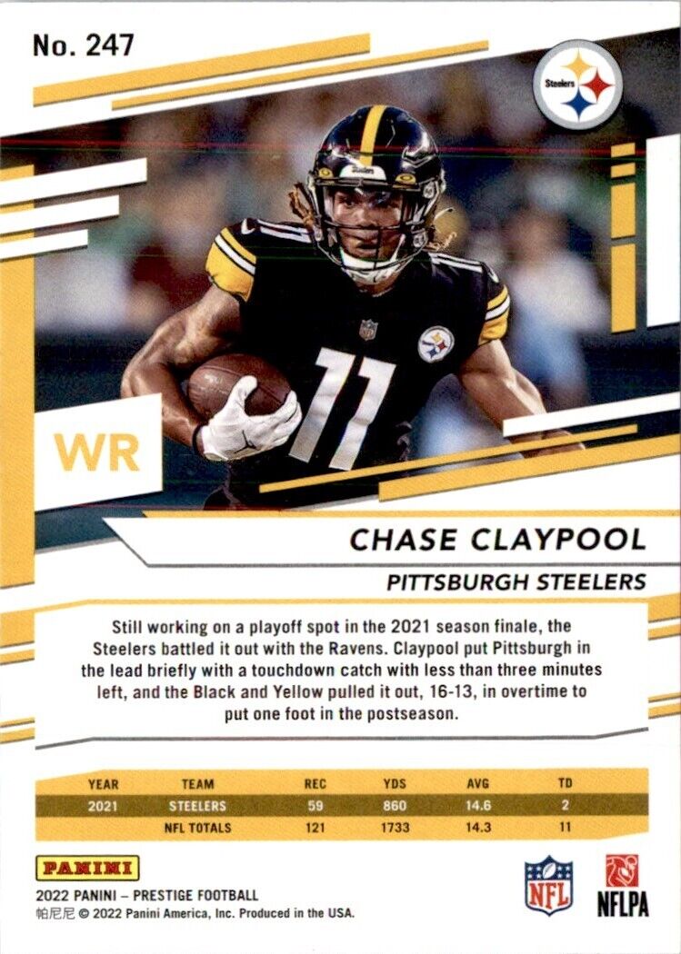 2022 Panini Prestige Xtra Points Astral Chase Claypool Pittsburgh Steelers  #247