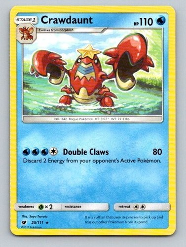 2017 Pokemon Card Crimson Invasion Crawdaunt 25/111