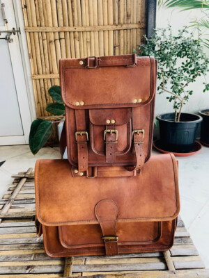 Vintage Brown Leather Bag Men's Messenger Shoulder Laptop Bag Clearance  sale