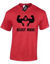BEAST MODE GORILLE HOMME T SHIRT ENTRAÎNEMENT TOP BODYBUILDER GILET MUSCLE S - 5XL