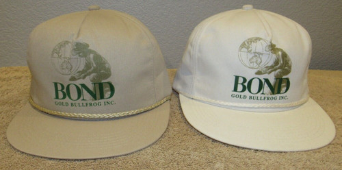 Lot of 2 Vintage Bond Gold Bullfrog Inc. Beatty, NV Hats - READ DESC. Mining