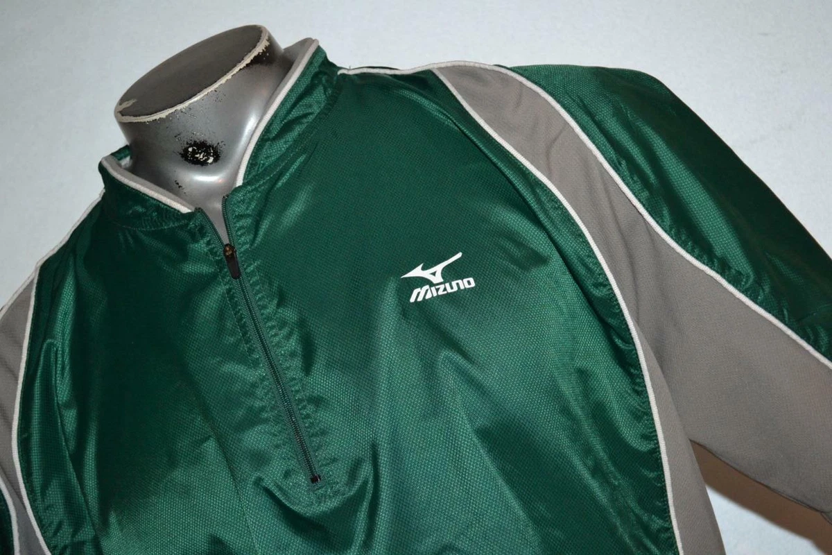 25624-a Mens Mizuno Golf Baseball Pullover Zip Size Large Green Nylon | eBay