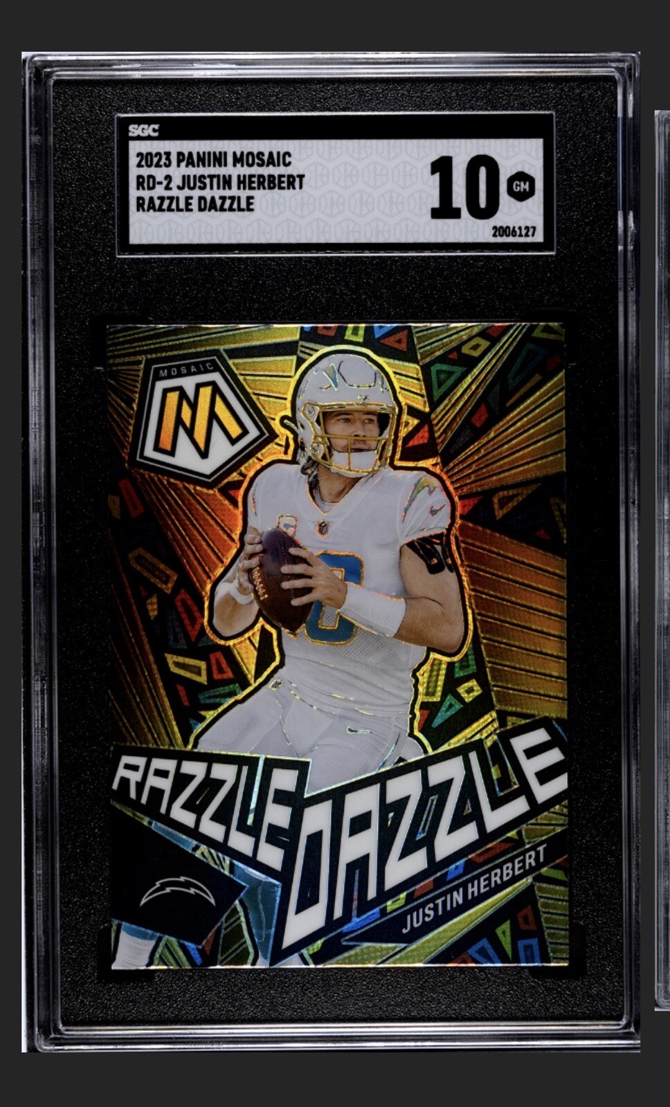 2023 Panini Mosaic Justin Herbert Razzle Dazzle  SGC 10! 🔥🔥