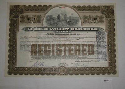 1000 Dollar Aktie Lehigh Valley Railroad State of Pennsylvania 1943 (127651)