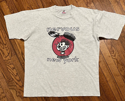 レア 90s nervous records Tシャツ 1992 nervous wreck records new york rap vtg t-shirt 90s black moon