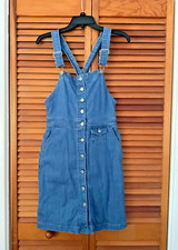 Gap 1969 Women's Denim Button Front Overall Jumper Dress XS