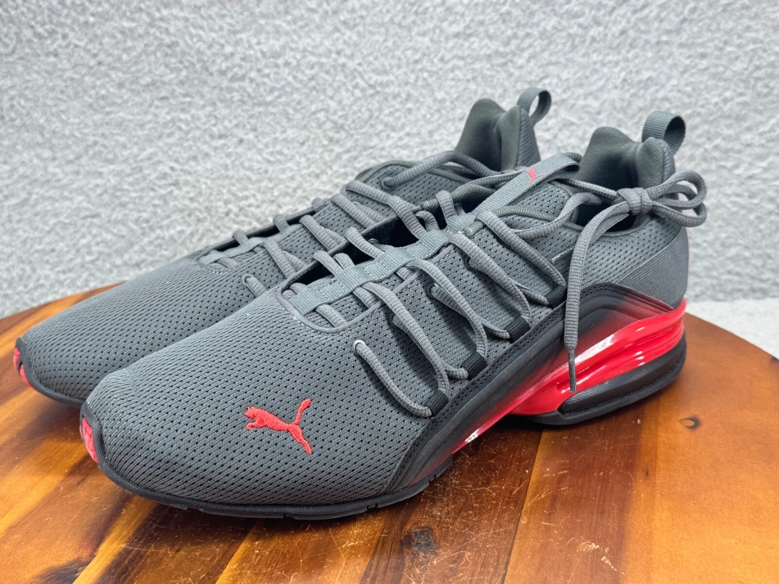 Puma scarpa sneaker uomo Axelion grigio rosso atletica taglia 13 stringata 376363 02