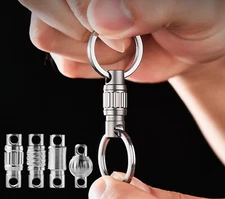 Titanium Quick Release Keychain Upgraded Detachable Key Ring Key Holder with 2